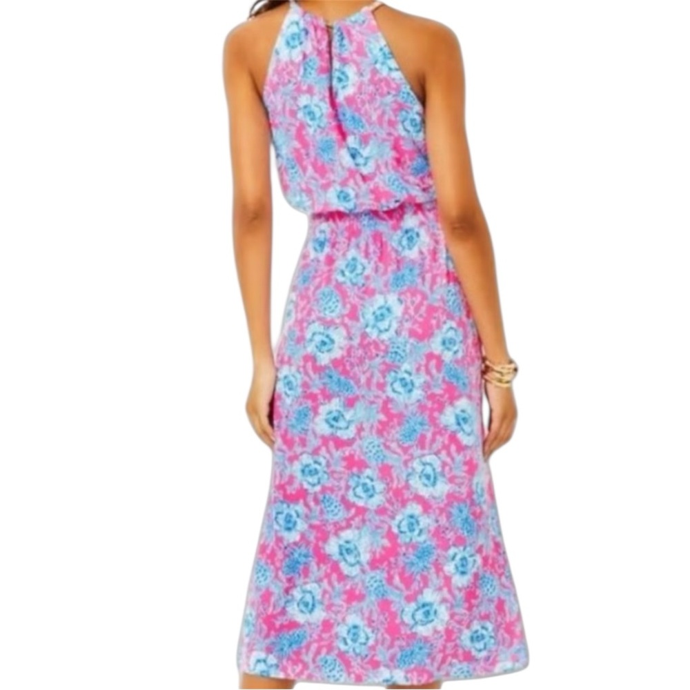 New Lilly Pulitzer Gracelyn Floral Halter Floral MIDI Dress NWOT Size Large - Picture 11 of 12